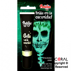 MAQUILLAJE ARTISTICO CREMA POMO BRILLA EN LA OSCURIDAD 10gr X 1